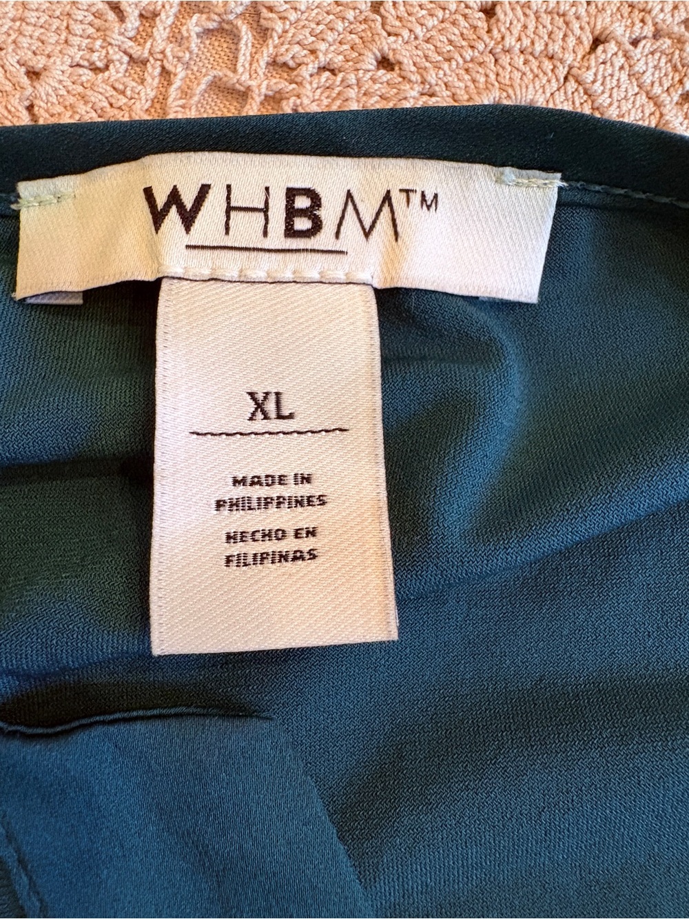 White House Black Market Teal Green Button-Front V-Neck Blouse - Picture 8 of 10